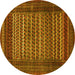 Round Persian Yellow Traditional Rug, tr4563yw