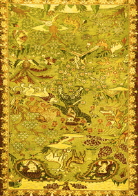 Animal Yellow Traditional Rug, tr4564yw