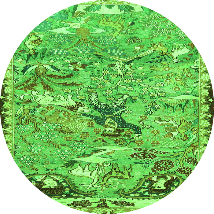 Machine Washable Animal Green Traditional Area Rugs, wshtr4564grn