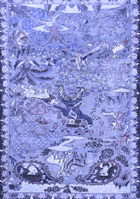 Animal Blue Traditional Rug, tr4564blu