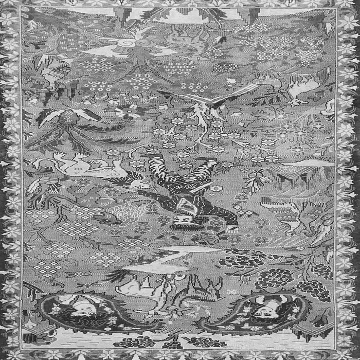 Round Machine Washable Animal Gray Traditional Rug, wshtr4564gry