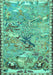 Machine Washable Animal Turquoise Traditional Area Rugs, wshtr4564turq