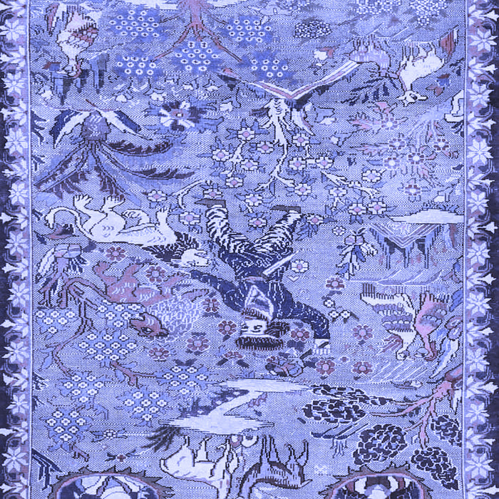 Machine Washable Animal Blue Traditional Rug, wshtr4564blu
