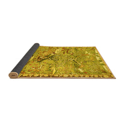 Sideview of Animal Yellow Traditional Rug, tr4564yw