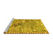 Sideview of Machine Washable Animal Yellow Traditional Rug, wshtr4564yw