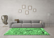 Machine Washable Animal Emerald Green Traditional Area Rugs in a Living Room,, wshtr4564emgrn