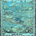 Square Animal Light Blue Traditional Rug, tr4564lblu