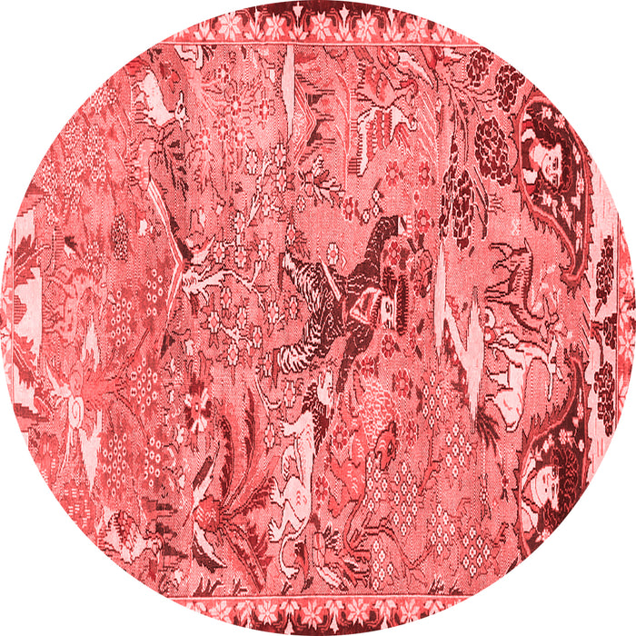 Animal Red Traditional Rug, tr4564red