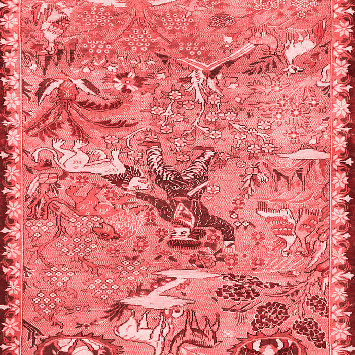 Machine Washable Animal Red Traditional Rug, wshtr4564red