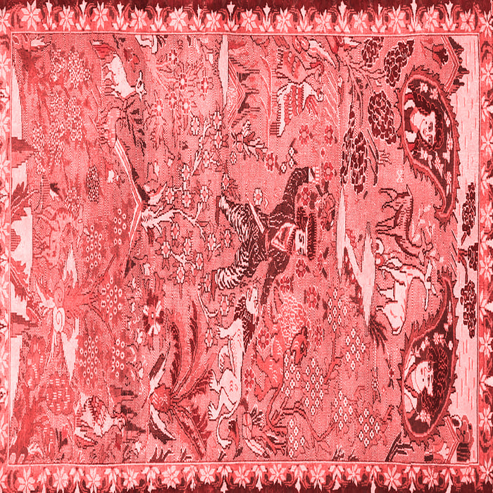 Machine Washable Animal Red Traditional Rug, wshtr4564red