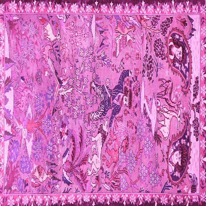 Square Animal Pink Traditional Rug, tr4564pnk