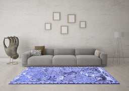 Machine Washable Animal Blue Traditional Rug in a Living Room, wshtr4564blu