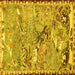 Square Machine Washable Animal Yellow Traditional Rug, wshtr4564yw