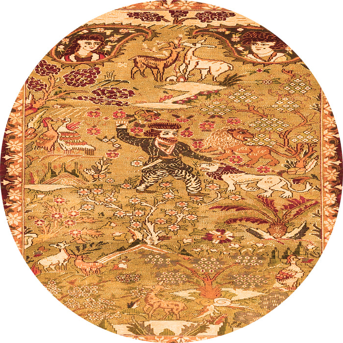 Machine Washable Animal Orange Traditional Area Rugs, wshtr4564org
