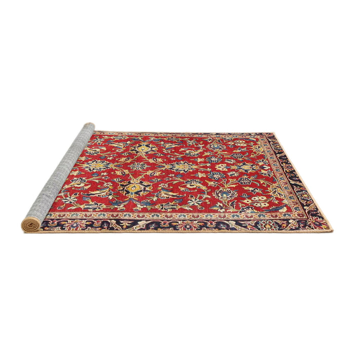 Sideview of Machine Washable Traditional Red Rug, wshtr4565
