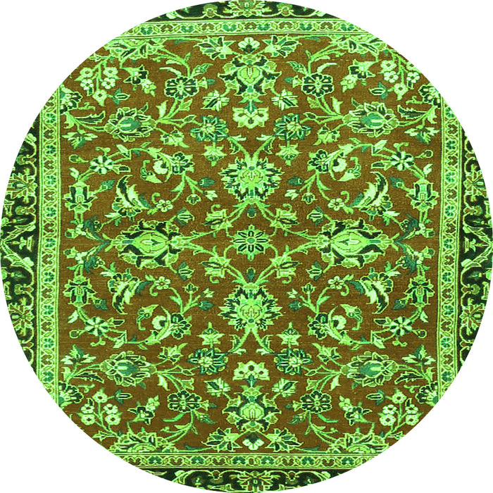 Square Persian Green Traditional Rug, tr4565grn