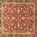 Square Persian Brown Traditional Rug, tr4565brn