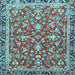 Square Machine Washable Persian Light Blue Traditional Rug, wshtr4565lblu