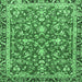 Square Machine Washable Persian Emerald Green Traditional Area Rugs, wshtr4565emgrn