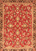 Serging Thickness of Machine Washable Persian Orange Traditional Area Rugs, wshtr4565org