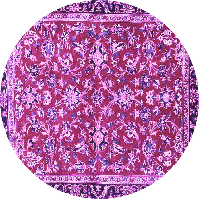 Round Persian Purple Traditional Rug, tr4565pur