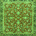 Round Machine Washable Persian Green Traditional Area Rugs, wshtr4565grn