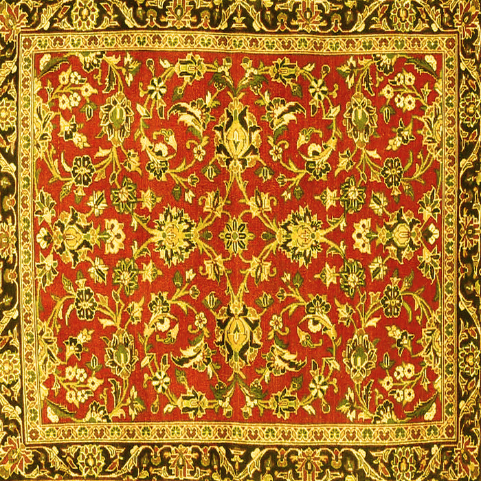 Square Persian Yellow Traditional Rug, tr4565yw