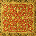 Square Persian Yellow Traditional Rug, tr4565yw