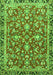 Serging Thickness of Machine Washable Persian Green Traditional Area Rugs, wshtr4565grn