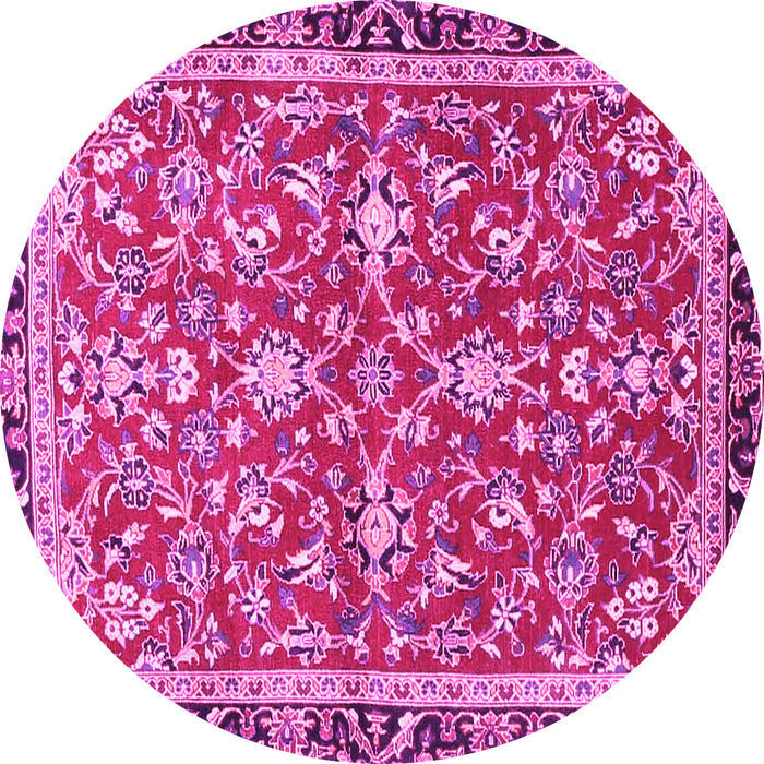 Round Persian Pink Traditional Rug, tr4565pnk