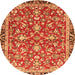 Machine Washable Persian Orange Traditional Area Rugs, wshtr4565org