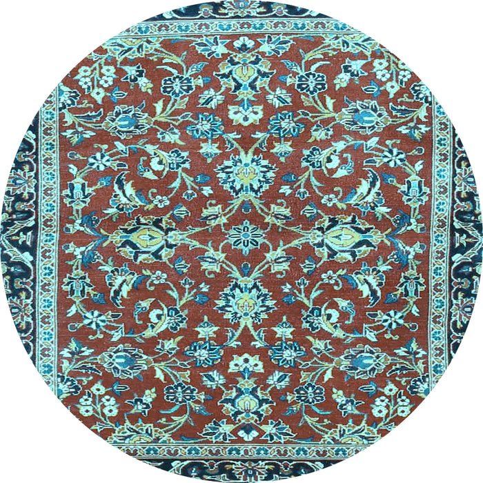 Round Persian Light Blue Traditional Rug, tr4565lblu