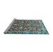 Sideview of Machine Washable Persian Light Blue Traditional Rug, wshtr4565lblu