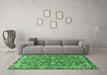 Machine Washable Persian Emerald Green Traditional Area Rugs in a Living Room,, wshtr4565emgrn