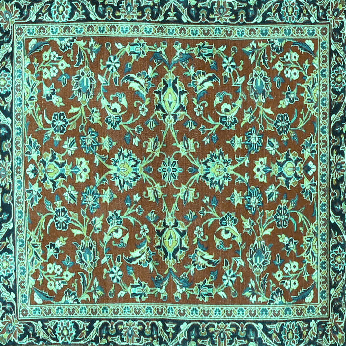 Square Persian Turquoise Traditional Rug, tr4565turq