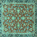 Square Persian Turquoise Traditional Rug, tr4565turq