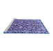 Sideview of Machine Washable Persian Blue Traditional Rug, wshtr4565blu