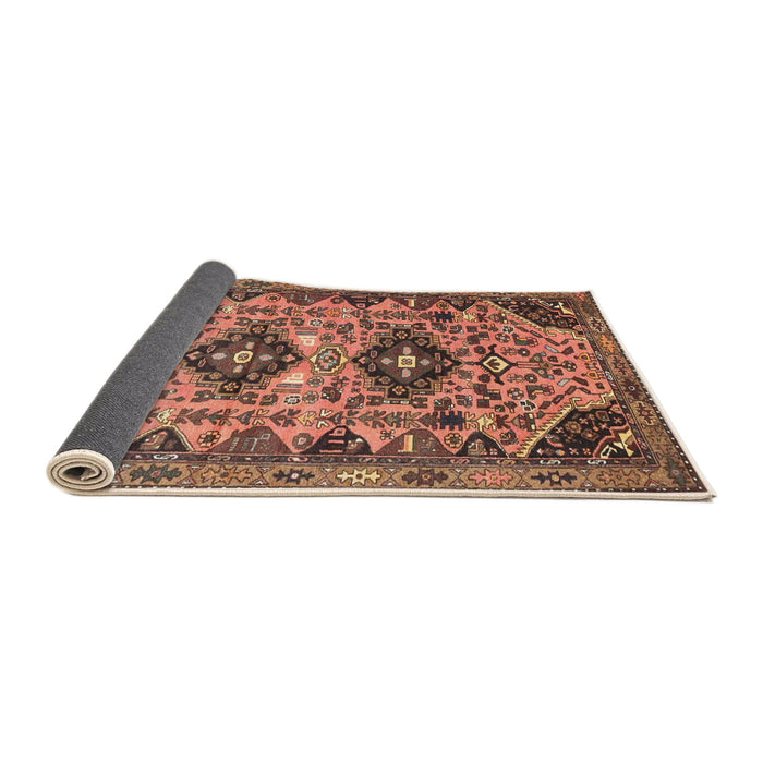 Sideview of Traditional Dark Sienna Brown Persian Rug, tr4566