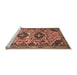 Sideview of Machine Washable Traditional Dark Sienna Brown Rug, wshtr4566