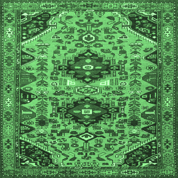 Square Persian Emerald Green Traditional Rug, tr4566emgrn