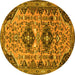 Round Persian Yellow Traditional Rug, tr4566yw