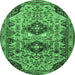 Round Persian Emerald Green Traditional Rug, tr4566emgrn