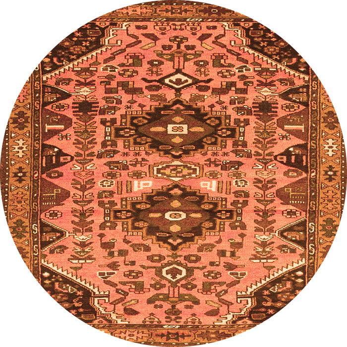 Machine Washable Persian Orange Traditional Area Rugs, wshtr4566org