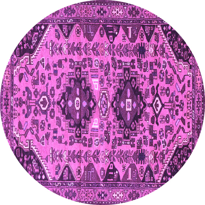Round Machine Washable Persian Purple Traditional Area Rugs, wshtr4566pur