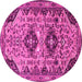 Round Persian Pink Traditional Rug, tr4566pnk