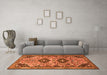 Machine Washable Persian Orange Traditional Area Rugs in a Living Room, wshtr4566org