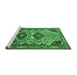 Sideview of Machine Washable Persian Emerald Green Traditional Area Rugs, wshtr4566emgrn