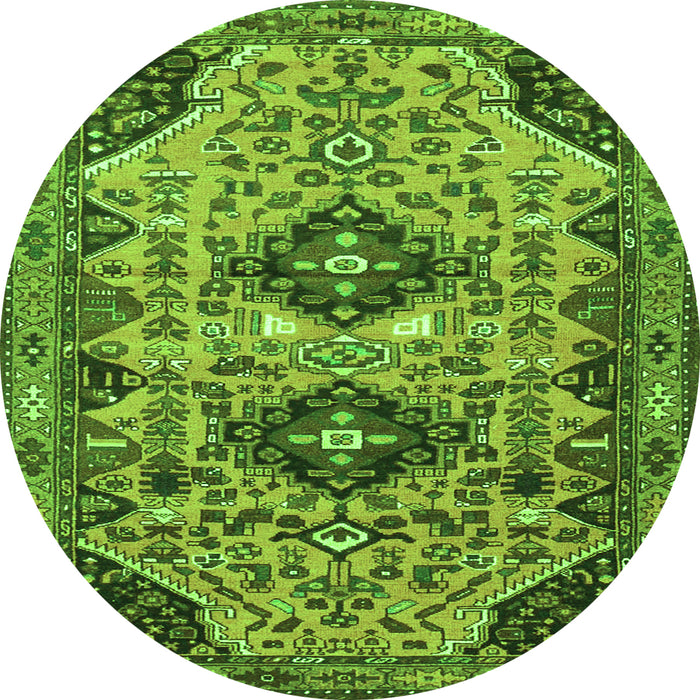 Square Persian Green Traditional Rug, tr4566grn