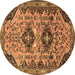 Round Persian Brown Traditional Rug, tr4566brn