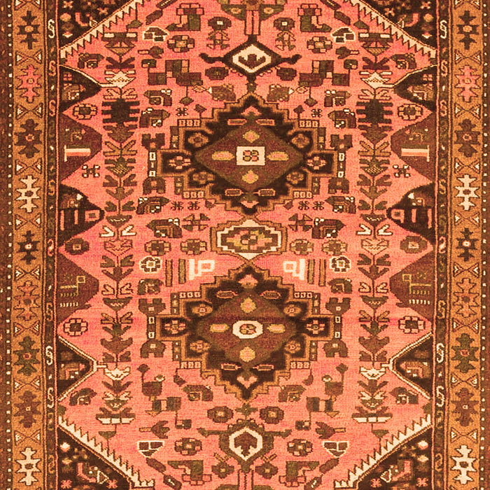 Serging Thickness of Machine Washable Persian Orange Traditional Area Rugs, wshtr4566org